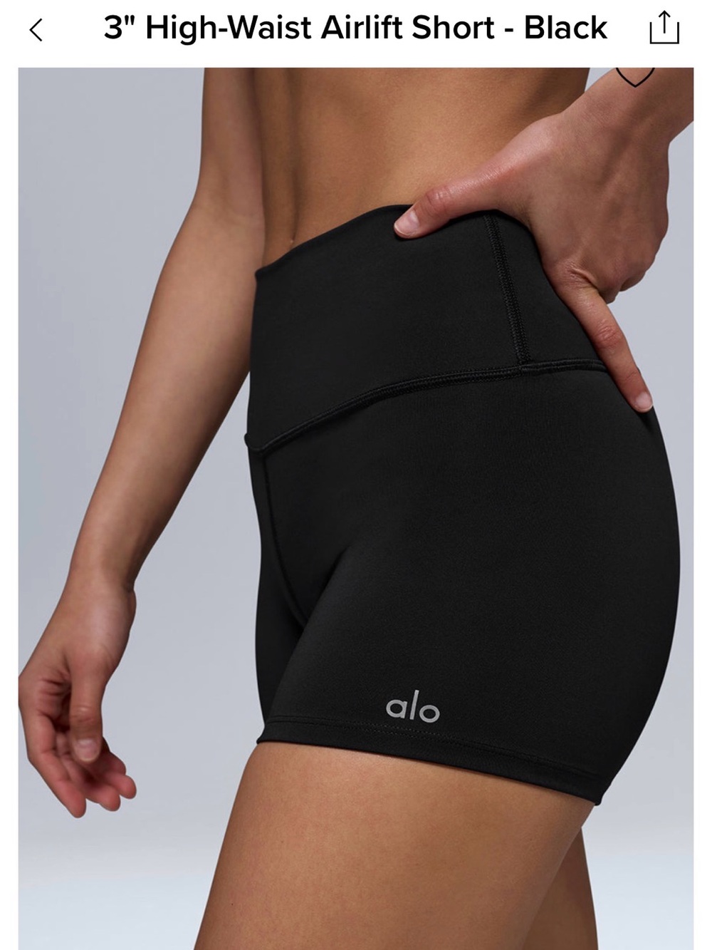 ALO 3" High-Waist Airlift Shorts - Black BRAND NEW NOT WORN NO TAG SIZE XS